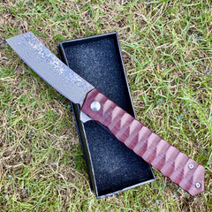 Katana Style Damascus Pocket Knife