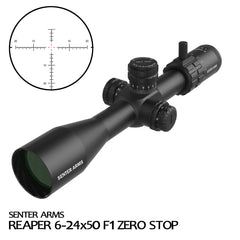 Senter Arms Reaper 6-24x50 F1 Zero Stop FFP Rifle Scope (1/8 MOA Clicks)