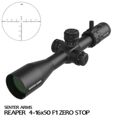 Senter Arms Reaper 4-16x50 F1 Zero Stop FFP Rifle Scope (1/4 MOA Clicks)